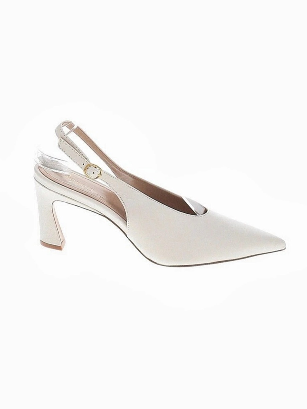 27 EDIT Naturalizer Leather Elaine Slingback Dress Shoe White Heels